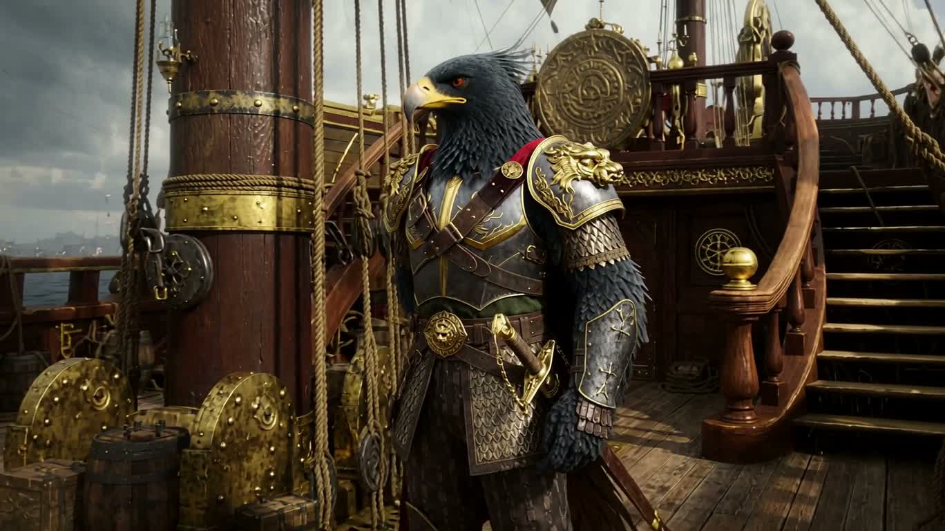 Thuyền trưởng đại bàng phong cách steampunk