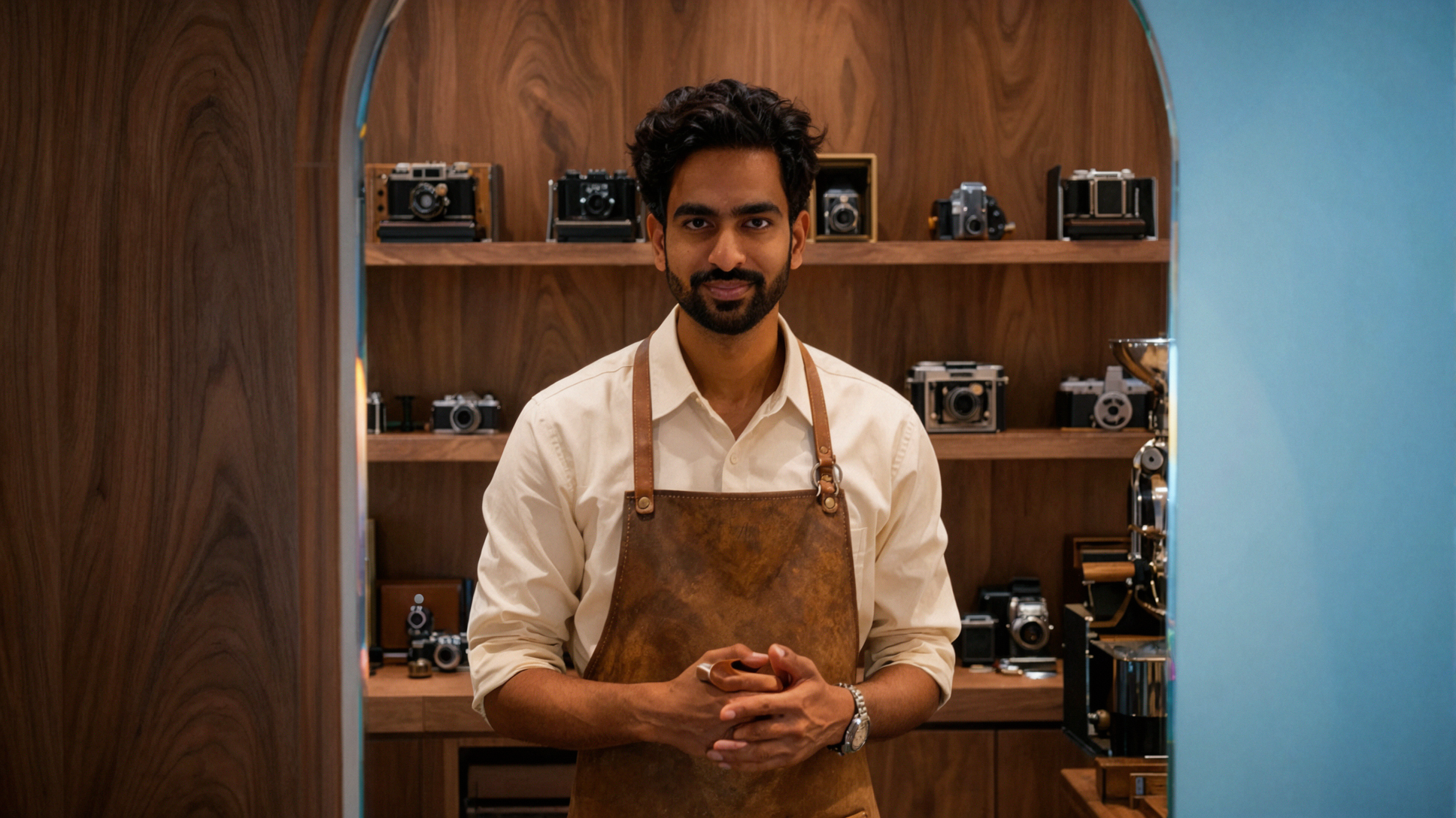 Adult South Asian Male Coffee Roaster · Prism Refraction — AI image creation