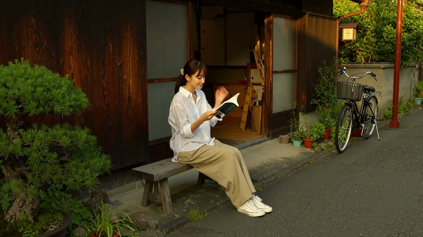 Promenade crépusculaire dans une ruelle de Kyoto