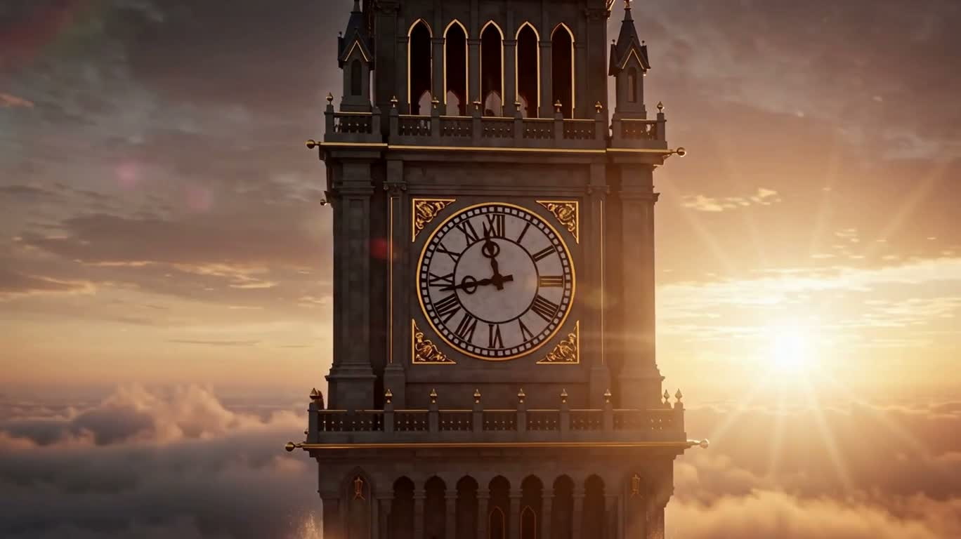 La tour de l'horloge fondante du temps — AI video creation