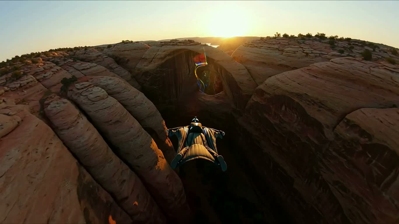 Wingsuit Flying at Sunrise Canyon