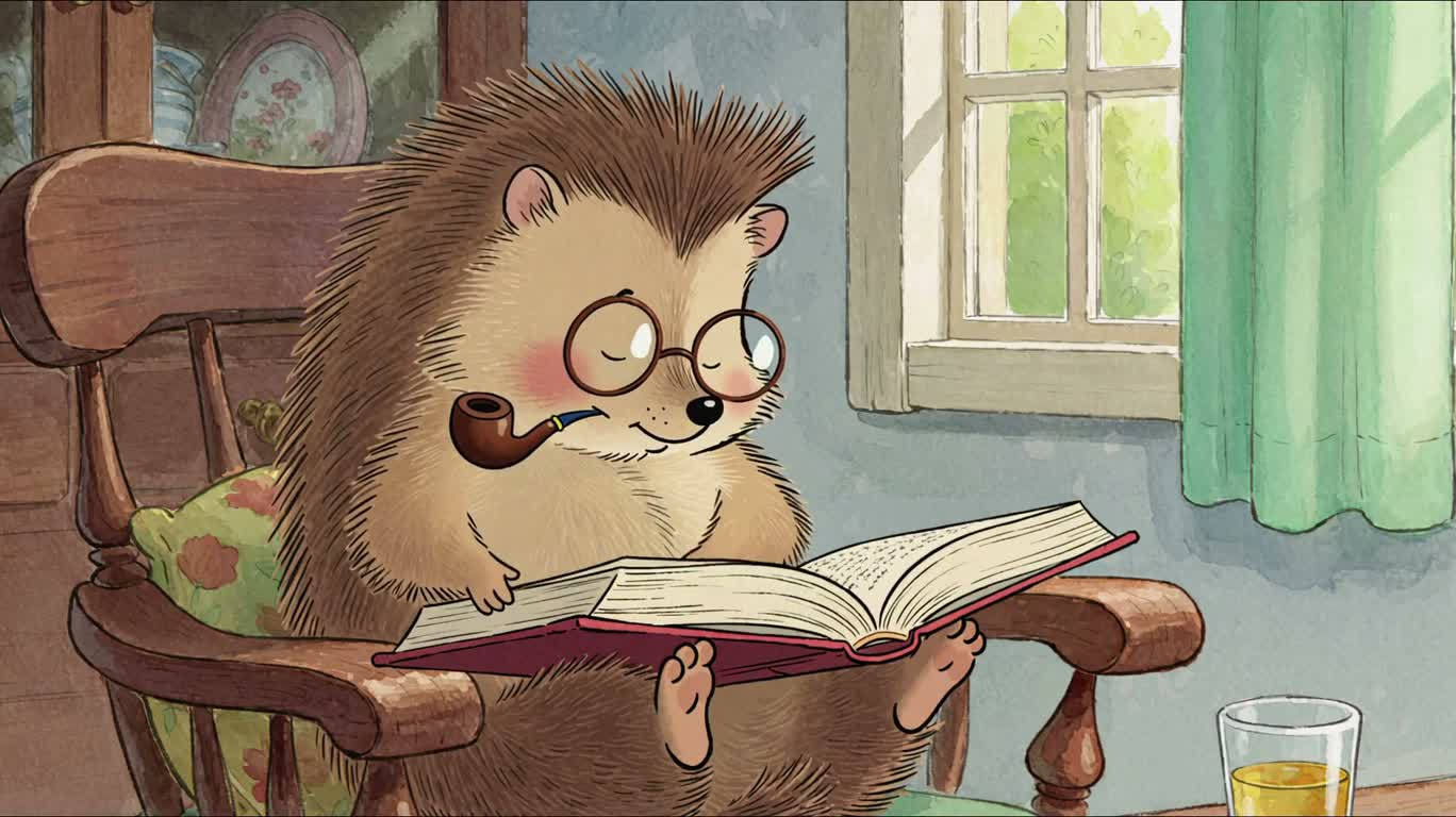 The Wise Hedgehog with Glasses and Pipe — AI video creation