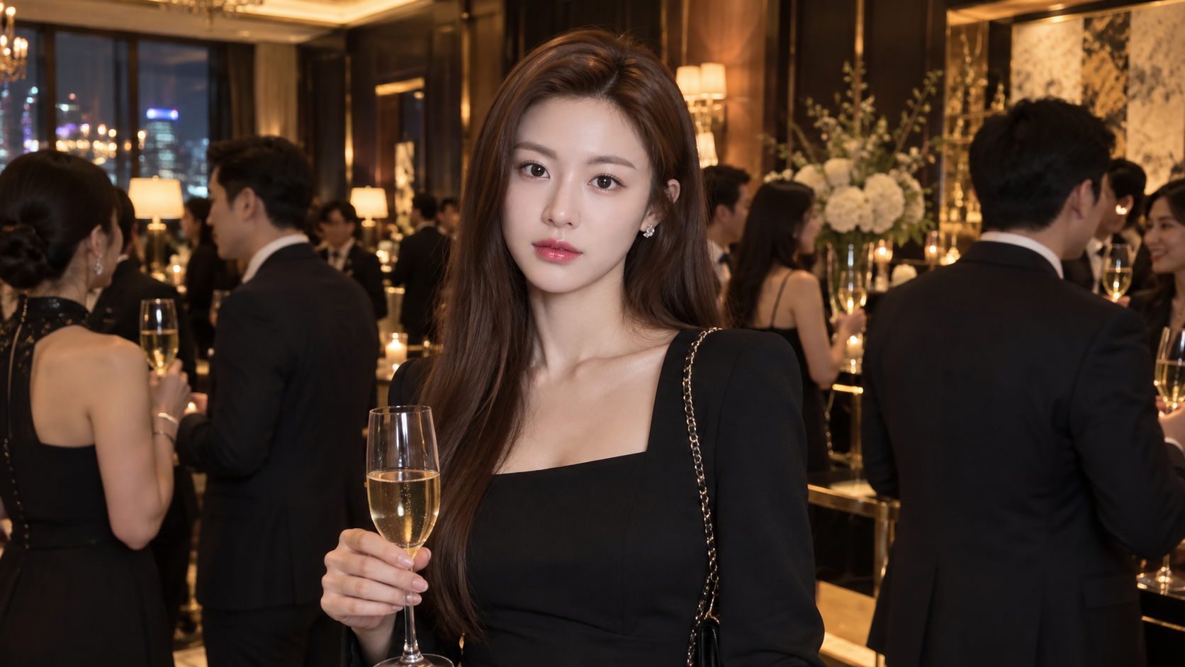 Ảnh chụp tập thể khách mời người lớn tại sự kiện thời trang ở câu lạc bộ tư nhân Bắc Kinh