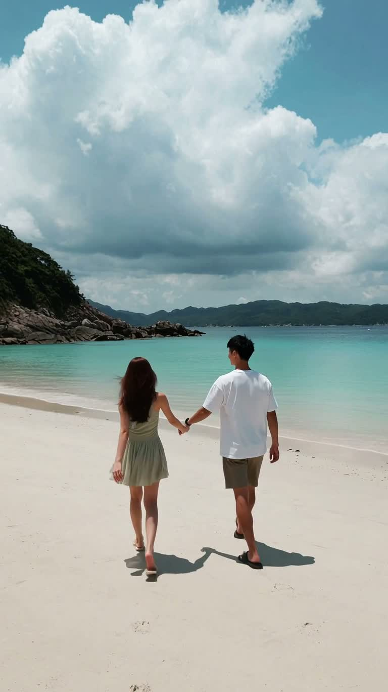 海边到室内的日系恋人旅拍