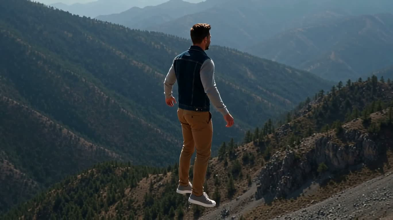 Survol de la montagne Kykop — AI video creation