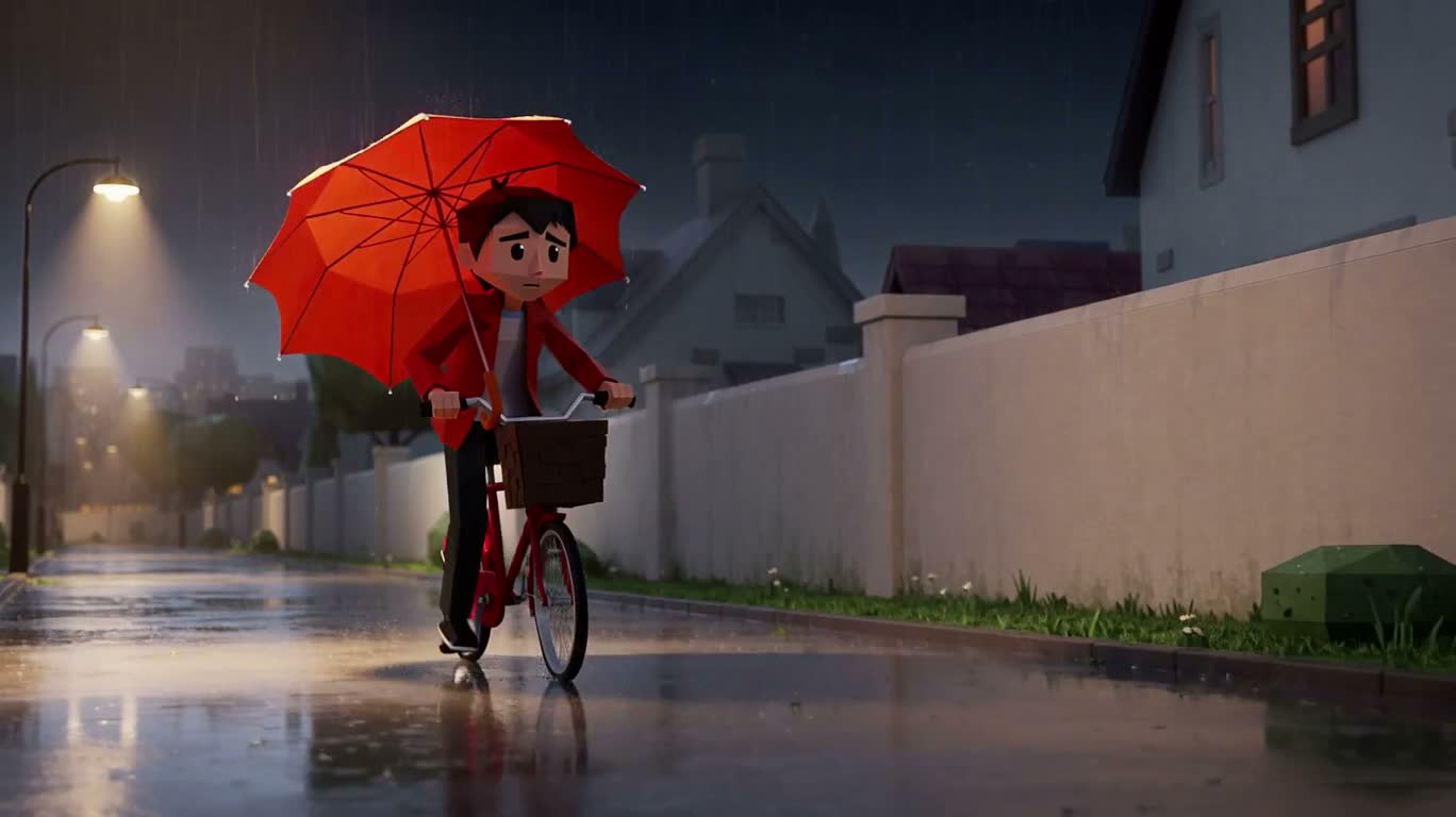 雨夜纸艺小狗回家