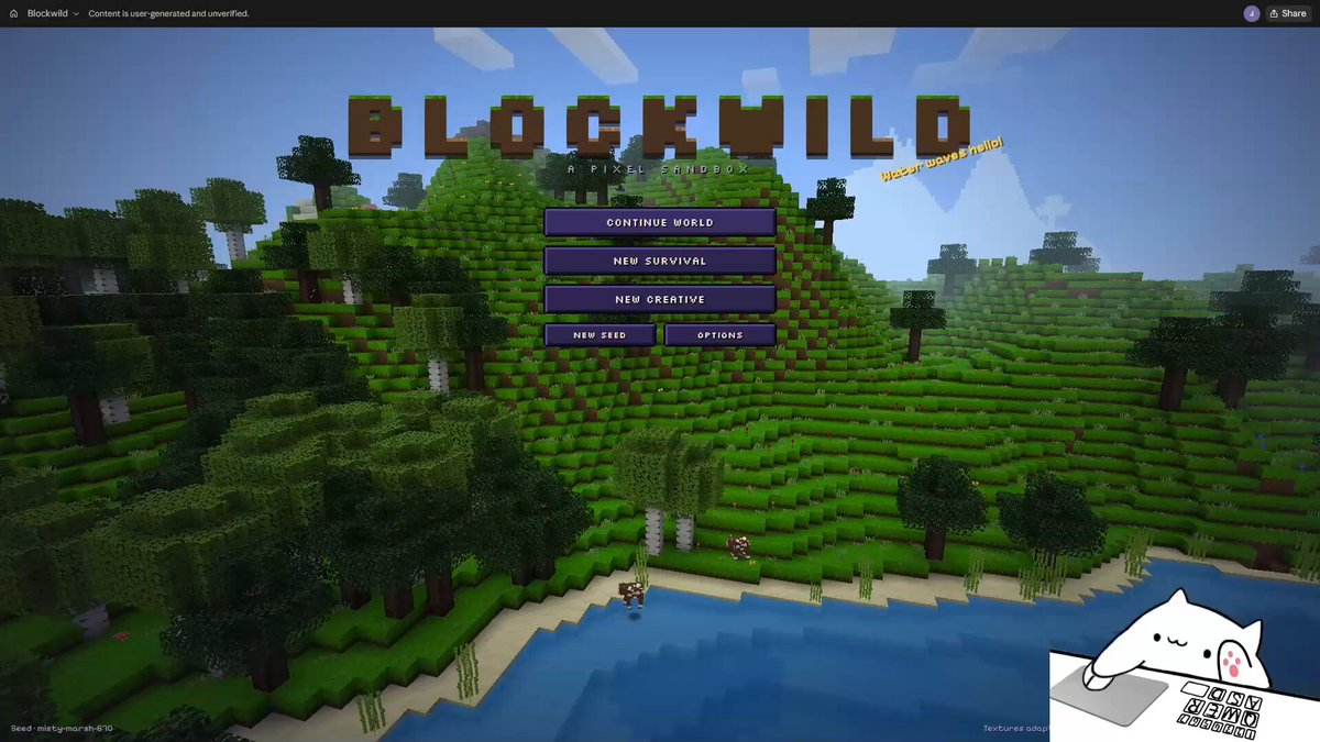 带水体物理的类Minecraft游戏 — AI video creation