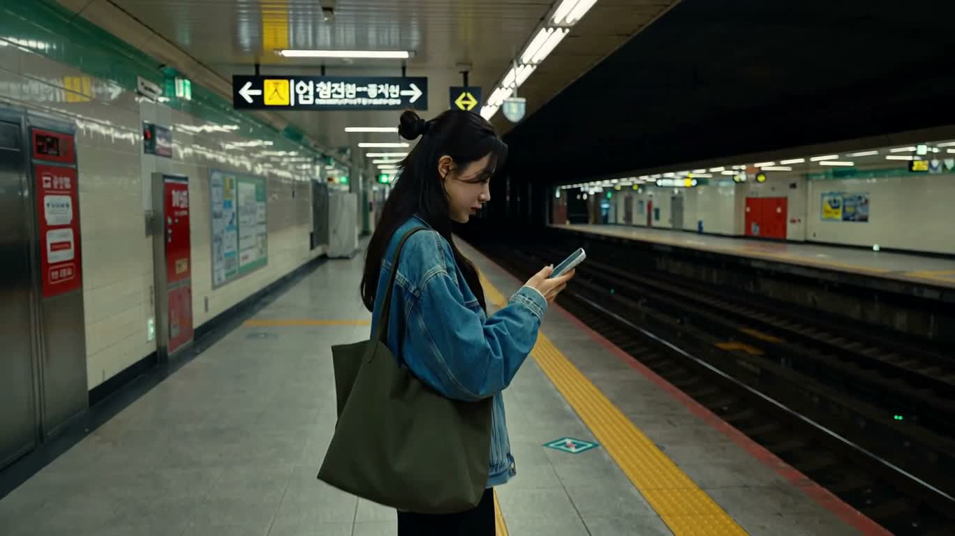 首尔清晨通勤与鱼糕小吃