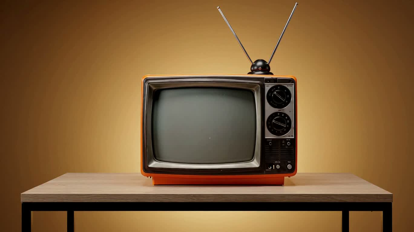オレンジのレトロテレビ 浮遊分解図