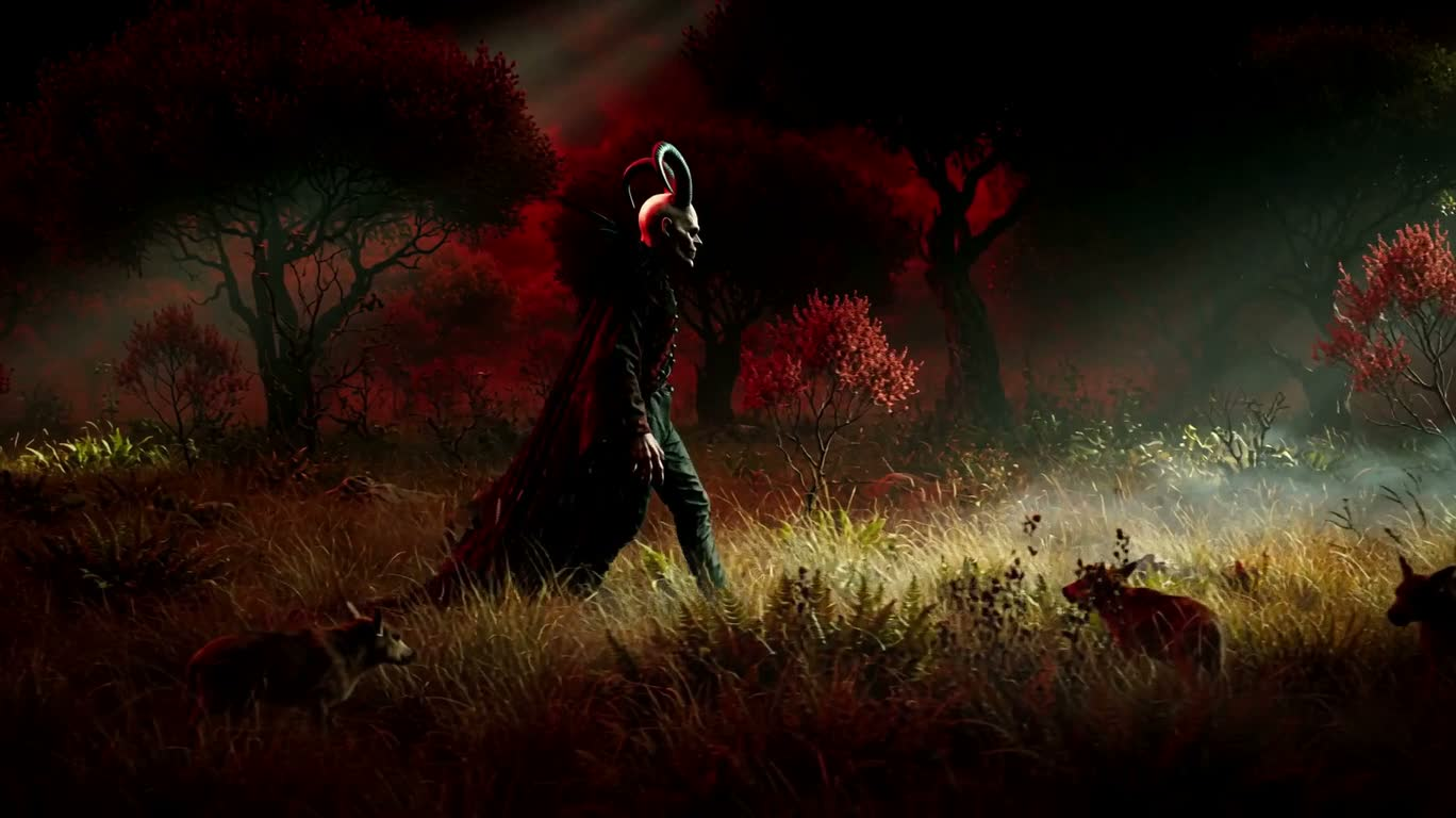 Krampus dans la brume inversée — AI video creation