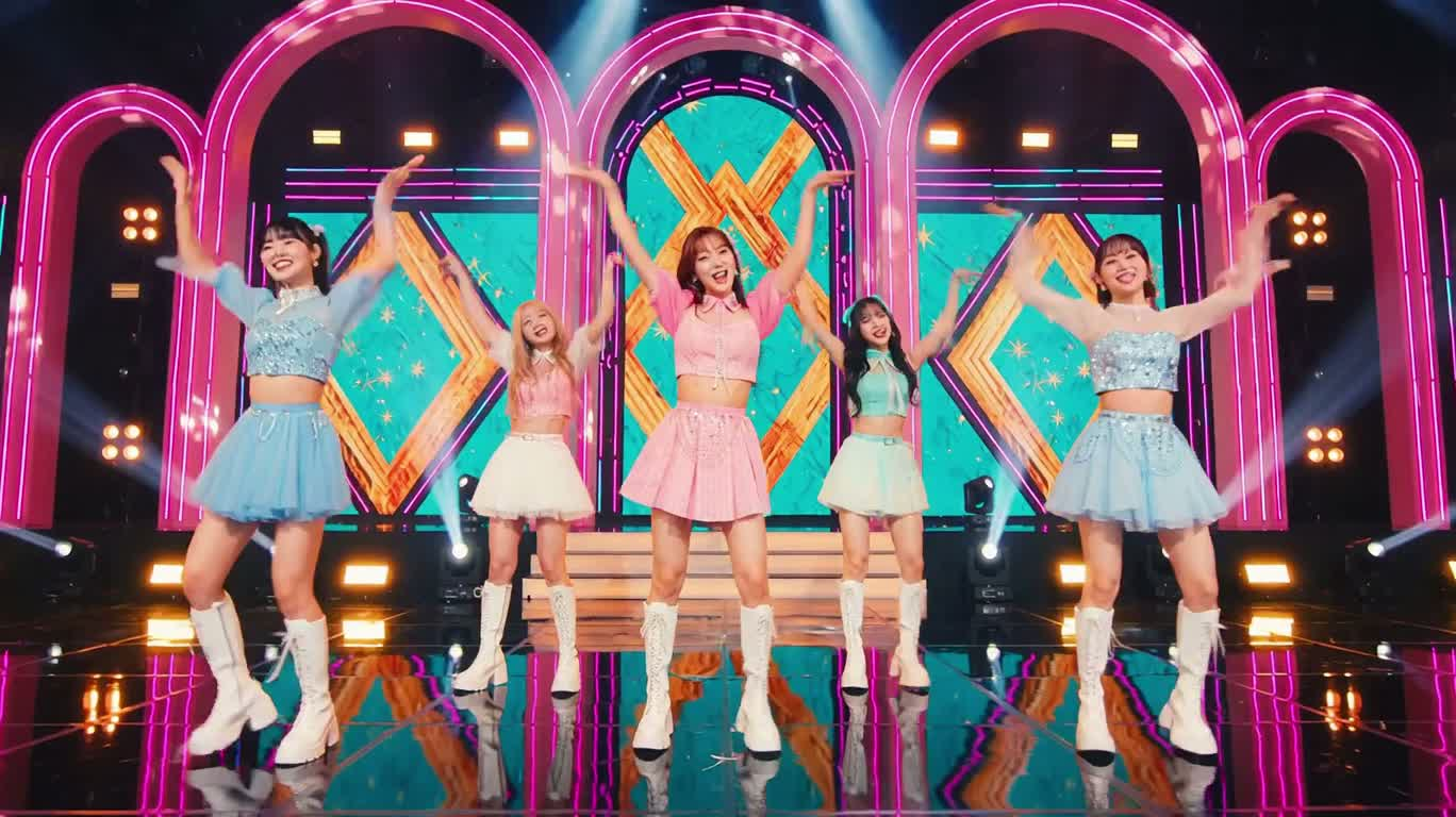 Shining Quintet on the Neon Stage — AI video creation
