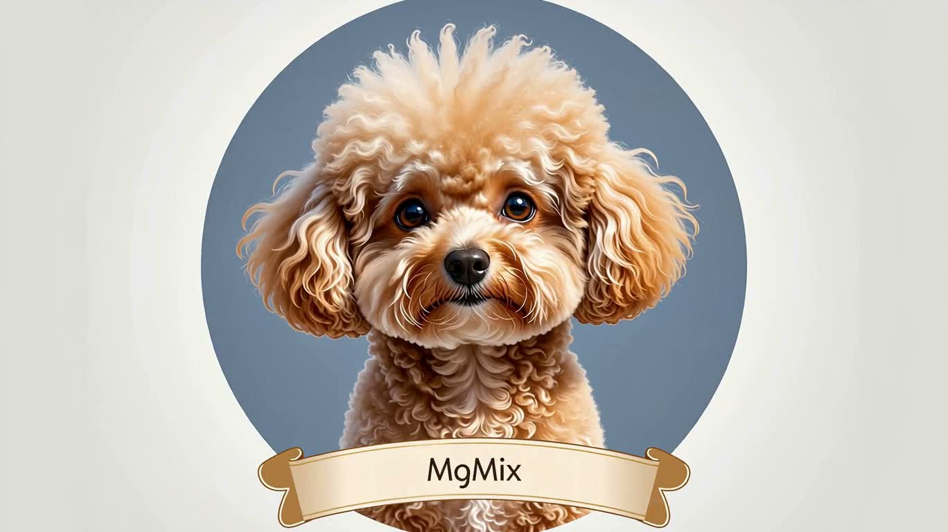 萌趣贵宾犬贴纸艺术 — AI video creation