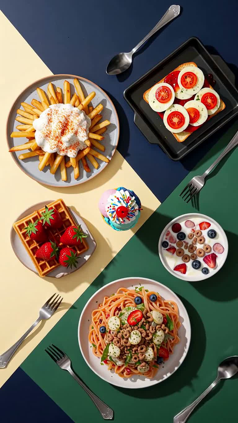 カラフルな今日の厳選グルメ広告