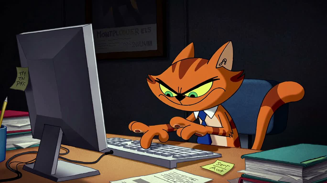 Orange Cat Keyboard Meltdown