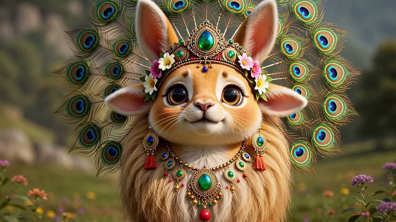 Sư tử thỏ lạc đà lông xù kỳ ảo