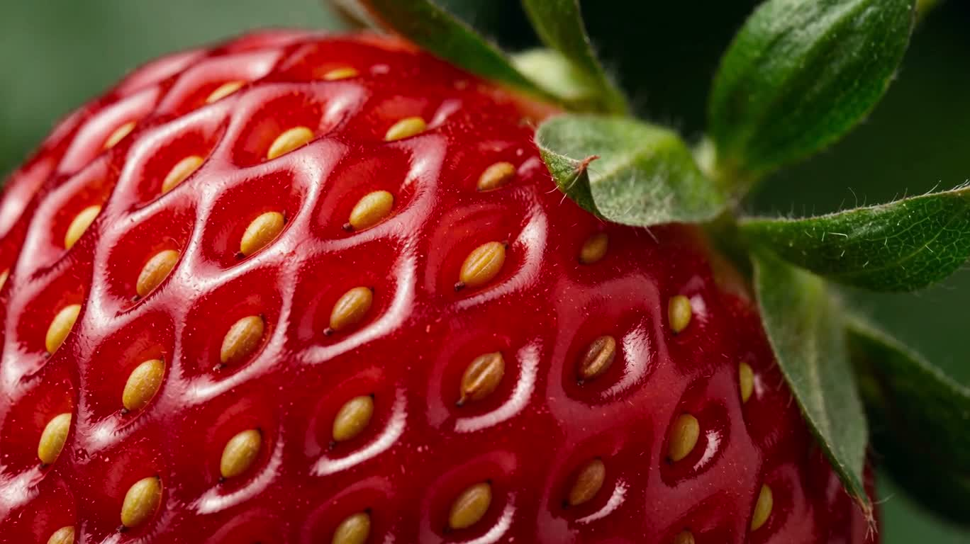 Gros plan macro des graines de fraise
