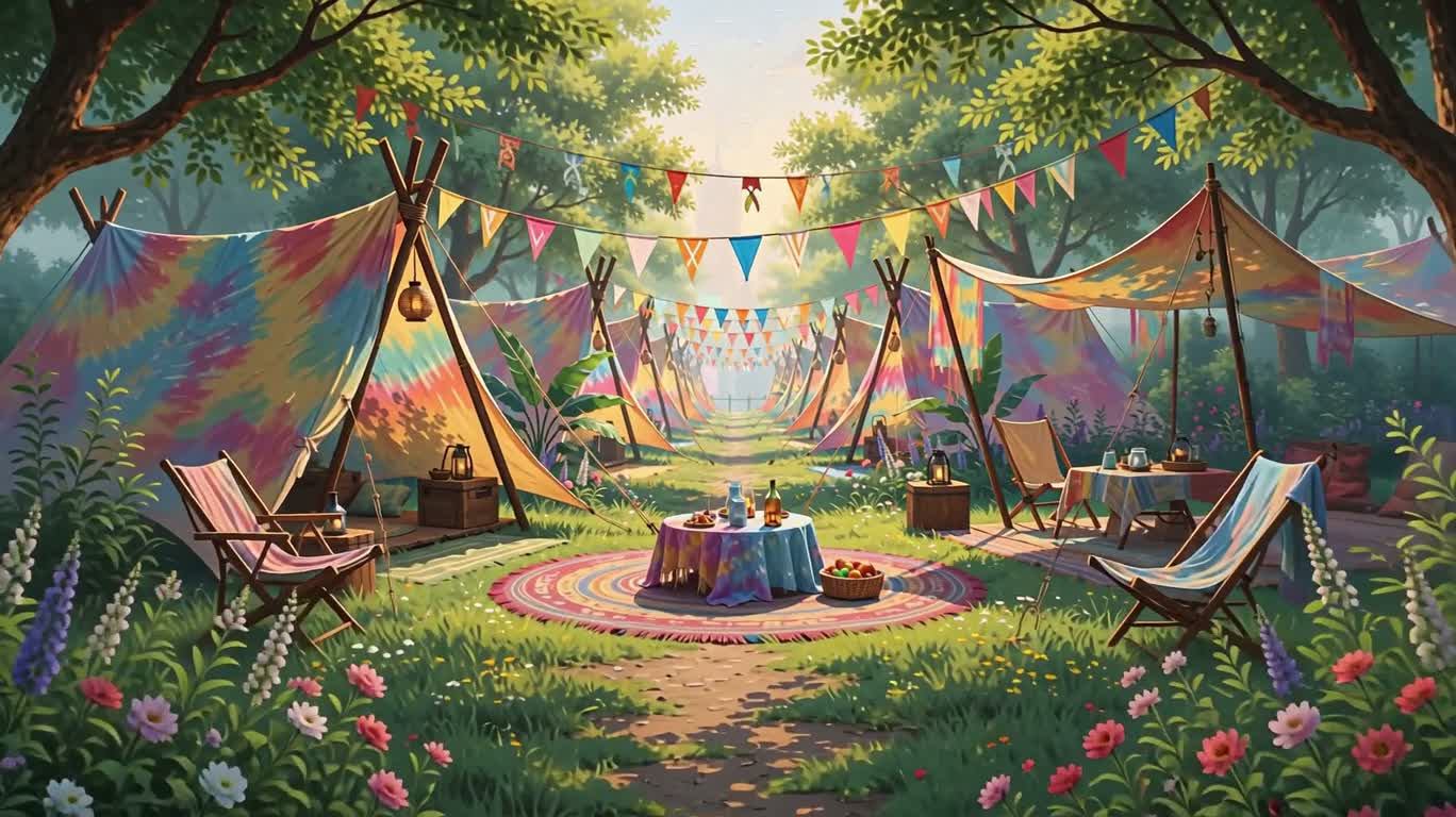 Neon Bohemian Utopia Camp