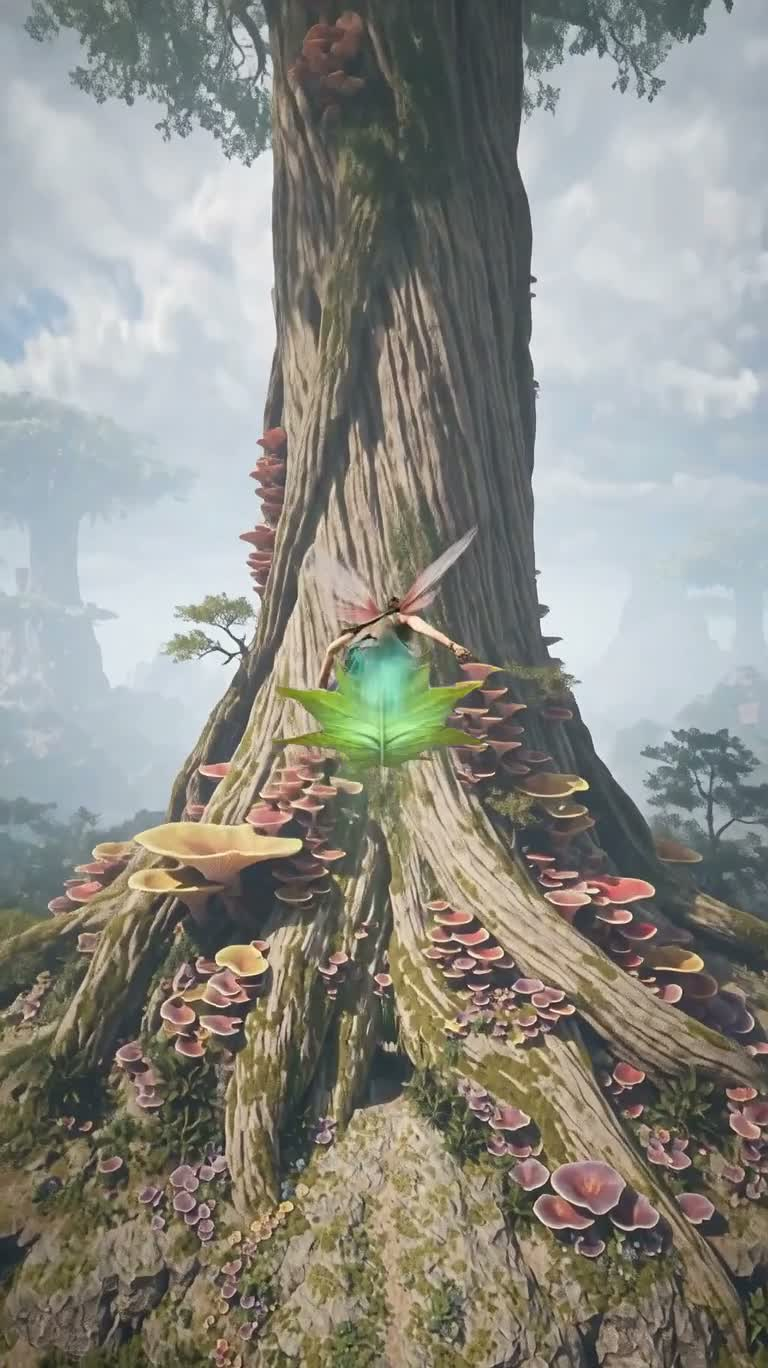 Elfe sprintant dans l'Arbre-Monde putride