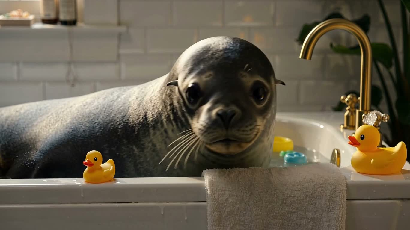 Le bain relaxant du phoque