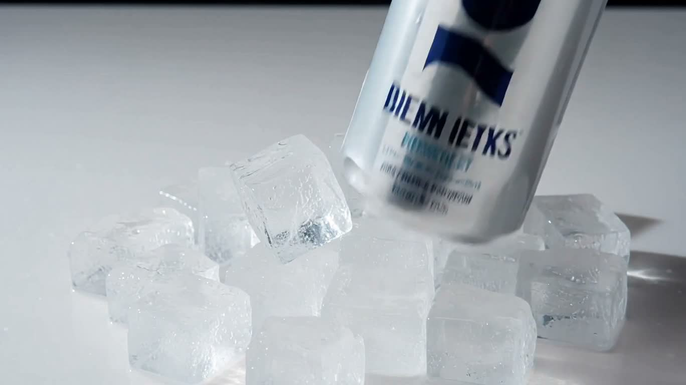 Eau pétillante sur glace