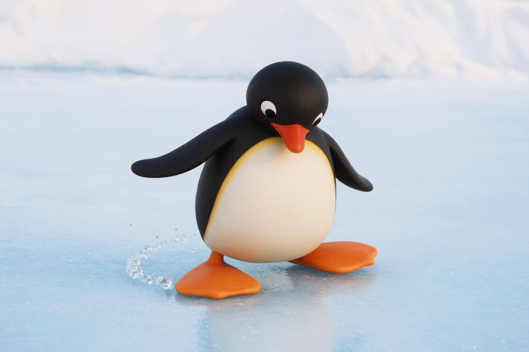 企鹅Pingu · 用脚尖画一个逗号 — AI image creation