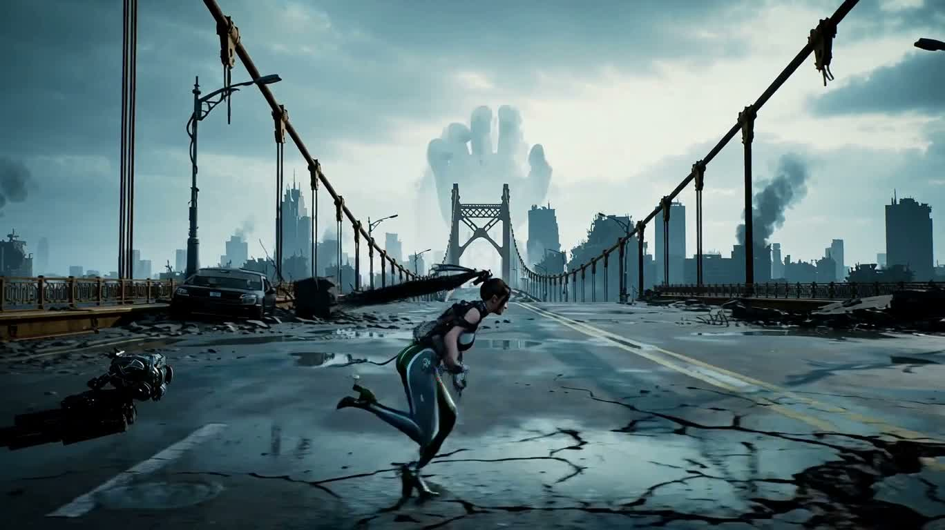 Foggy Broken Bridge: Giant Hand Pursuit