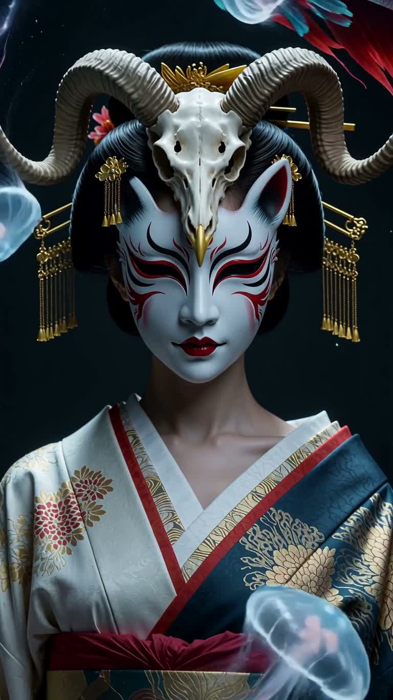 霓光冰焰狐面羊骨女神