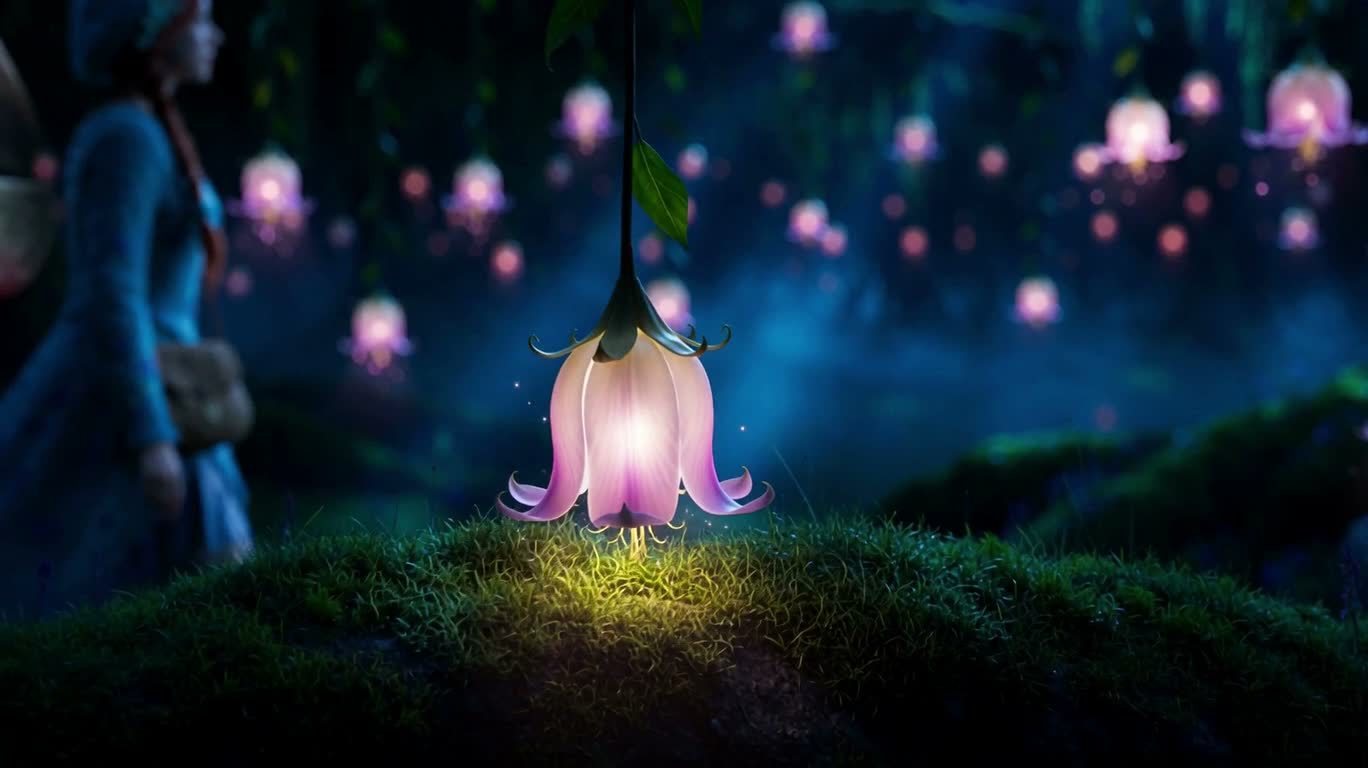Elf in the Moonbell Flower Forest