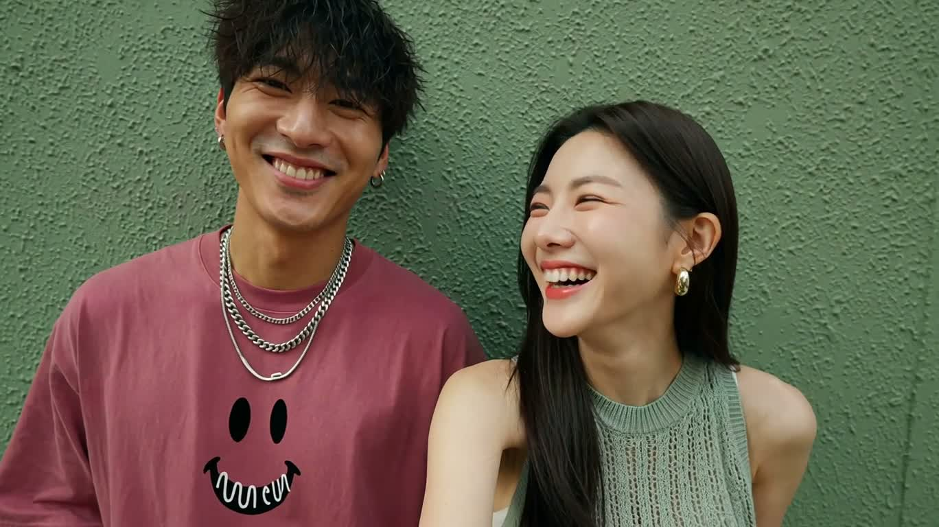 Couple Strolling in a Summer Alley