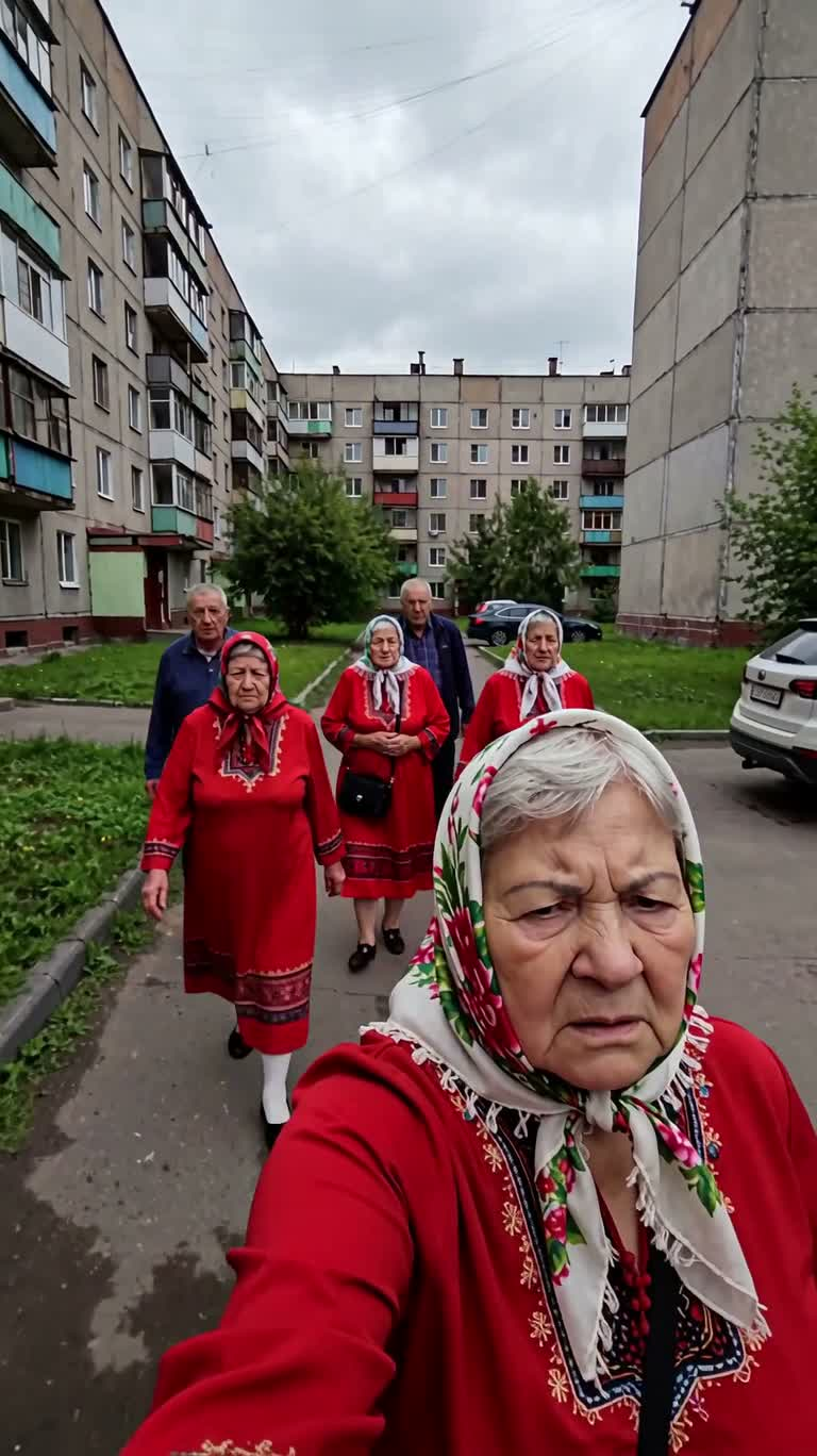 Бабушка ведёт всех на день скидок — AI video creation