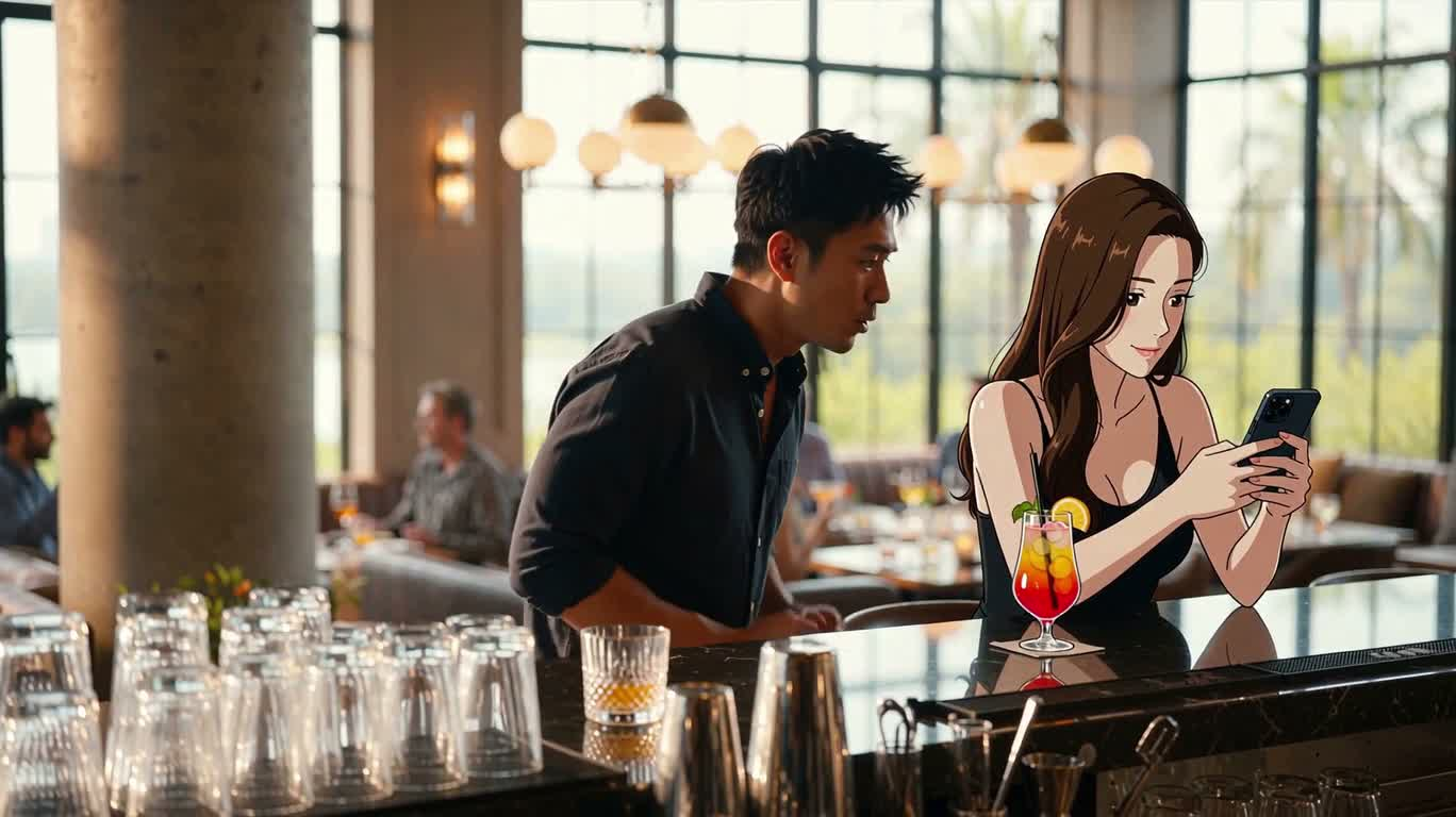 酒吧里的次元相遇