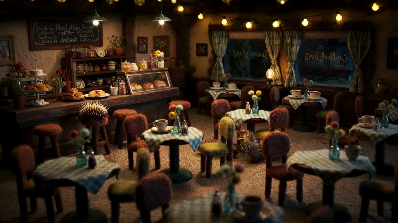 Le café miniature romantique du paresseux