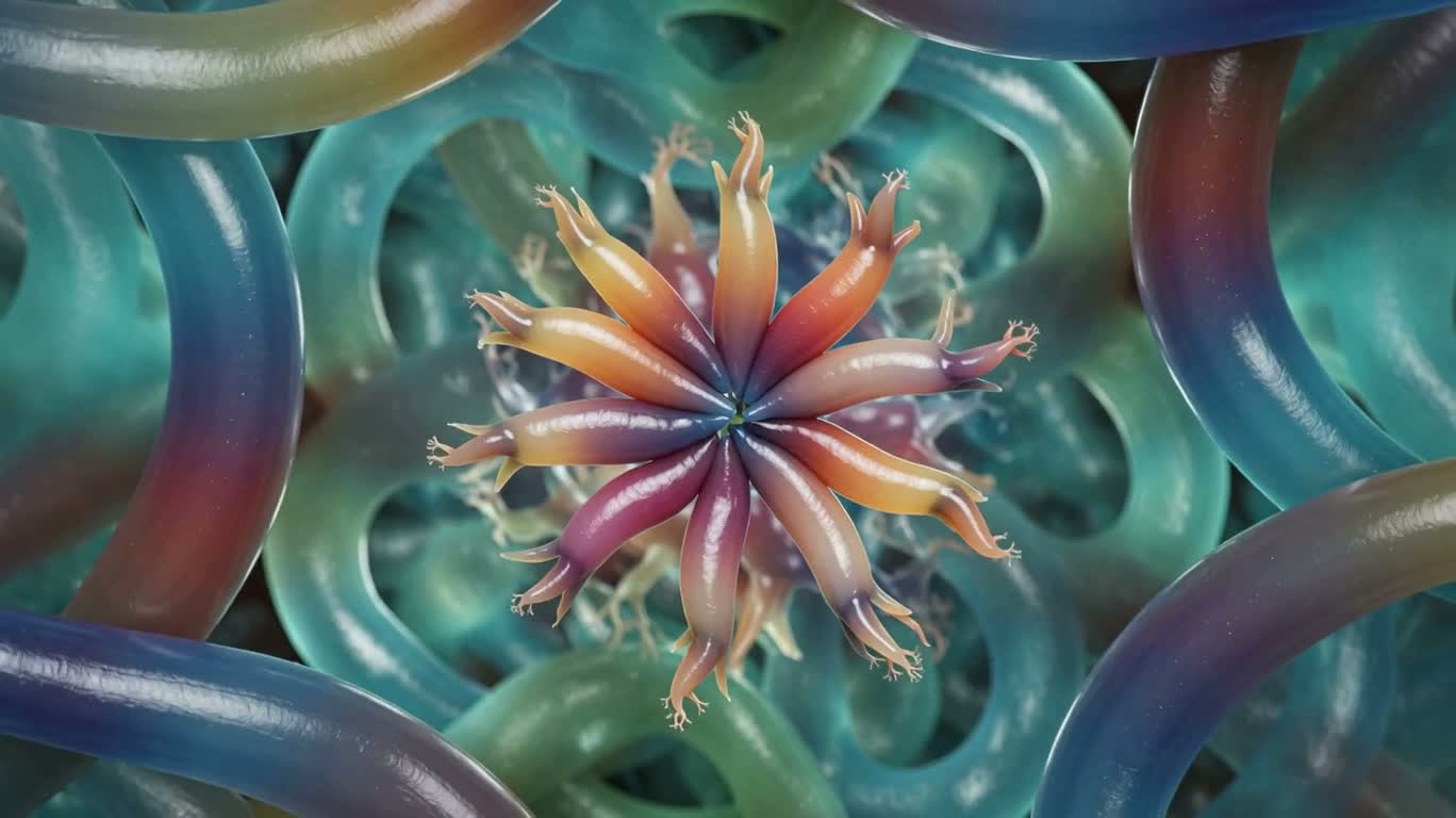 生物机械曼陀罗的柔彩脉络