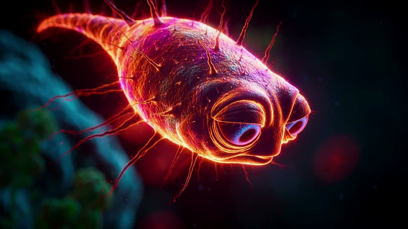 荧光霓虹微生物 — AI video creation