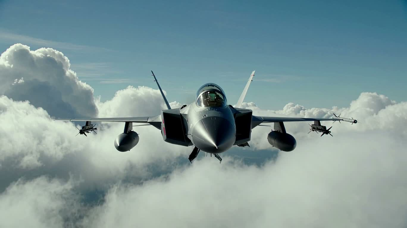 戦闘機の射出と空中爆発 — AI video creation