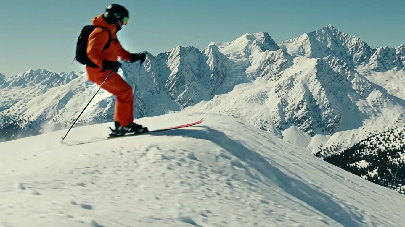 Survol des crêtes enneigées alpines