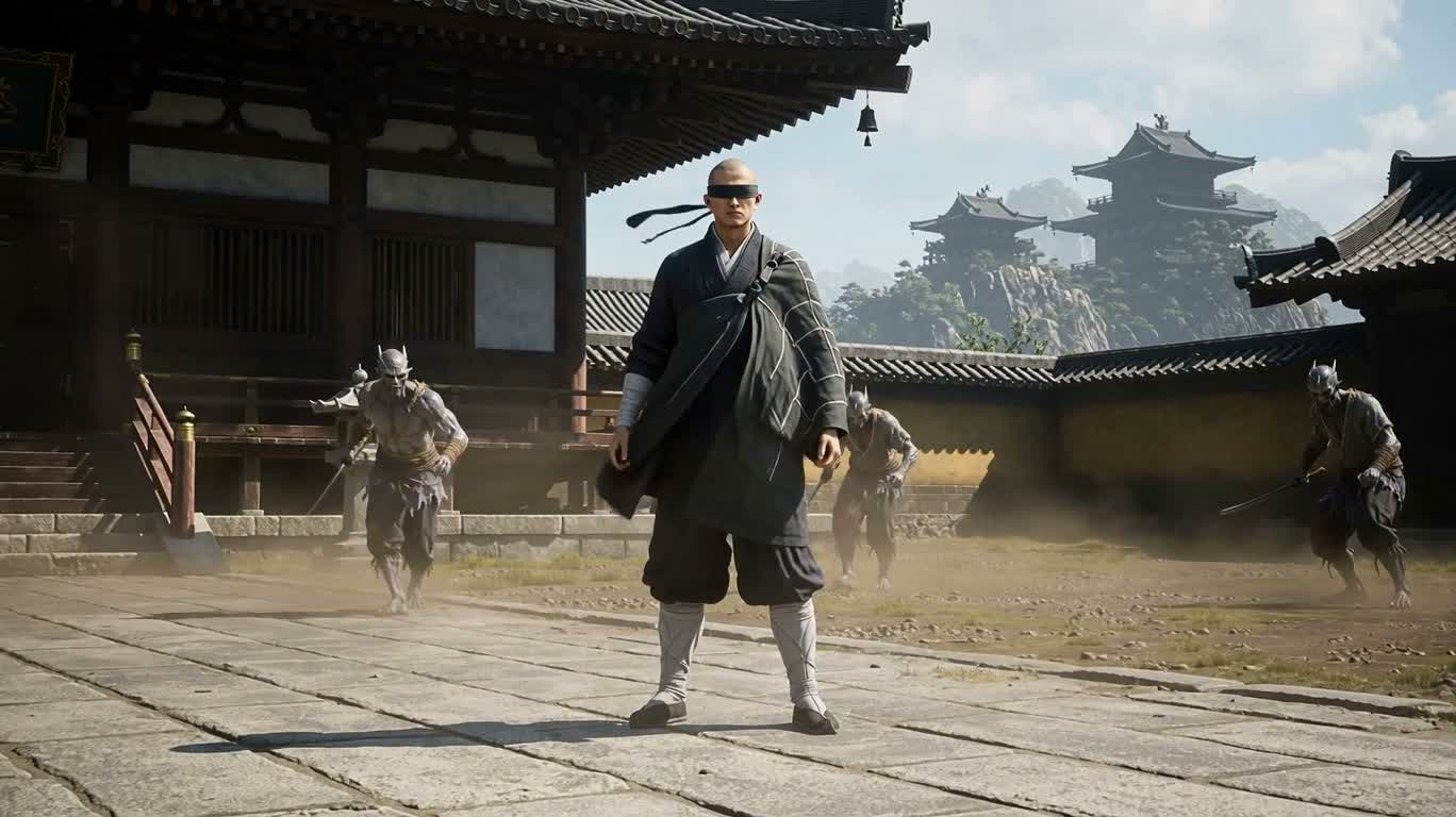 盲目の少林僧の寺院の激戦