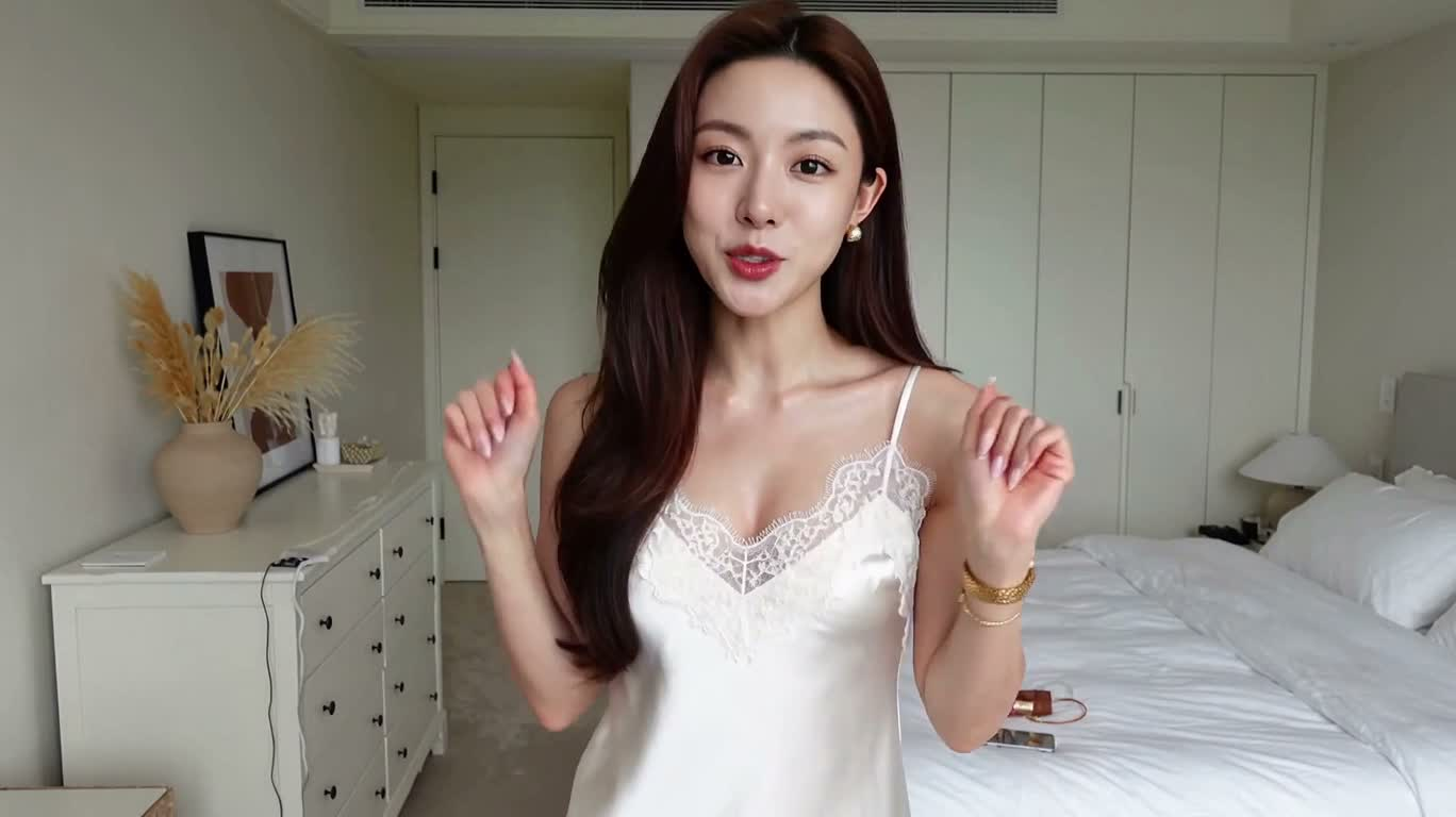 卧室 GRWM 午餐约会穿搭变身