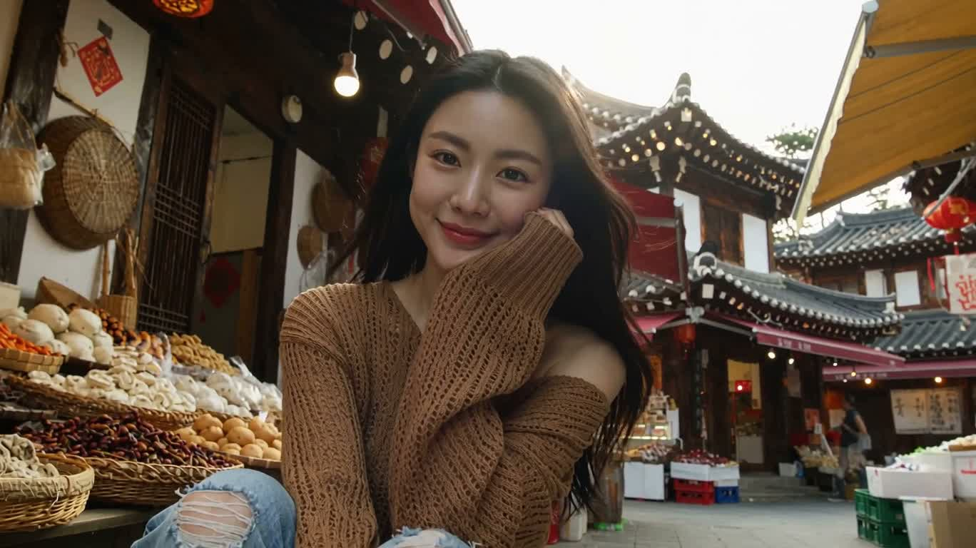 市集暖风自拍