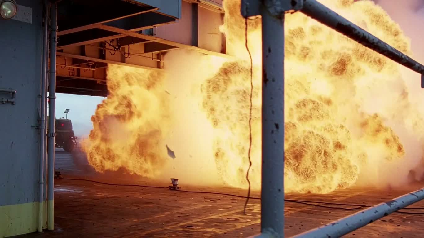 海上石油リグ爆破脱出