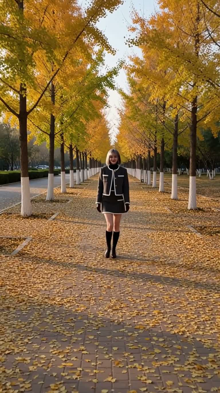 秋日银发女子的亲密回眸