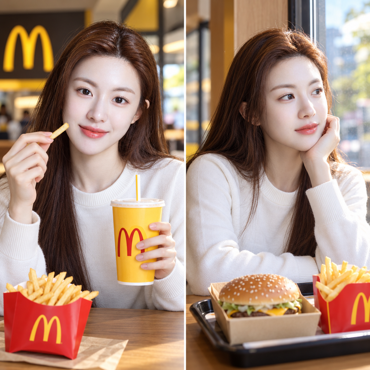 Chân dung phong cách sống giờ ăn trưa tại McDonald's với hai bối cảnh