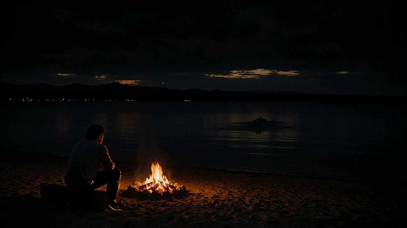 湖畔暗夜的巨影