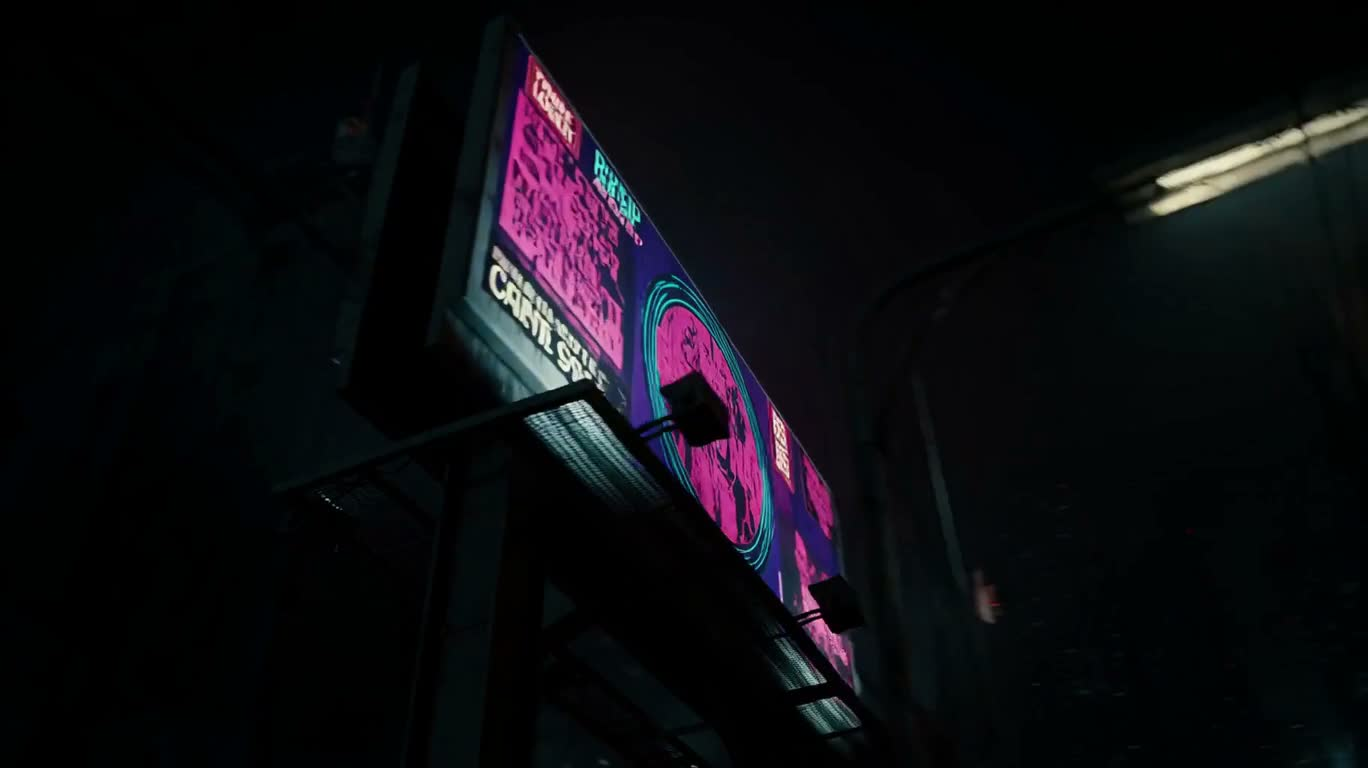 Biển đèn neon đêm mưa — AI video creation