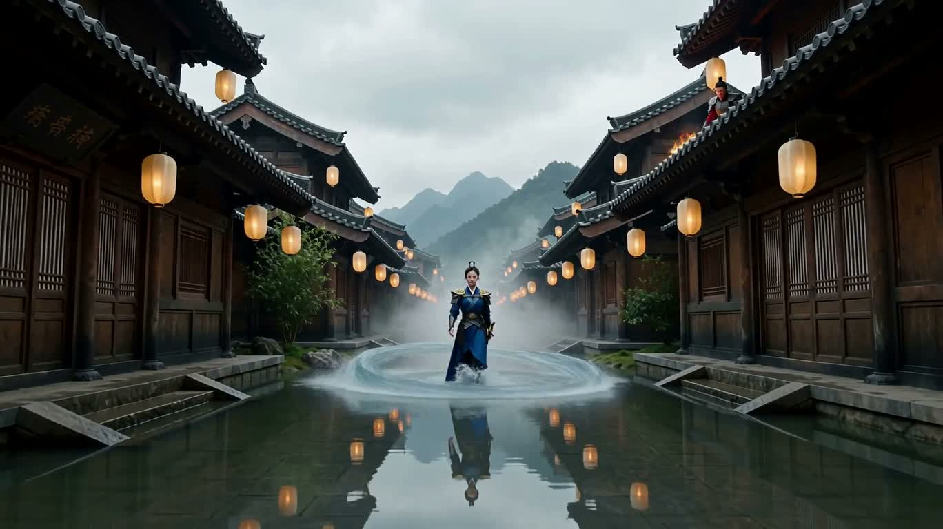 古鎮の水火氷決戦