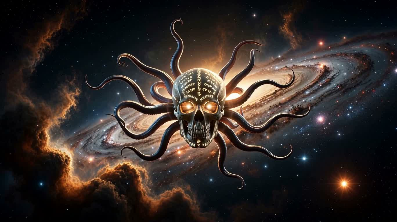 Vortex de crâne runique dans la nébuleuse