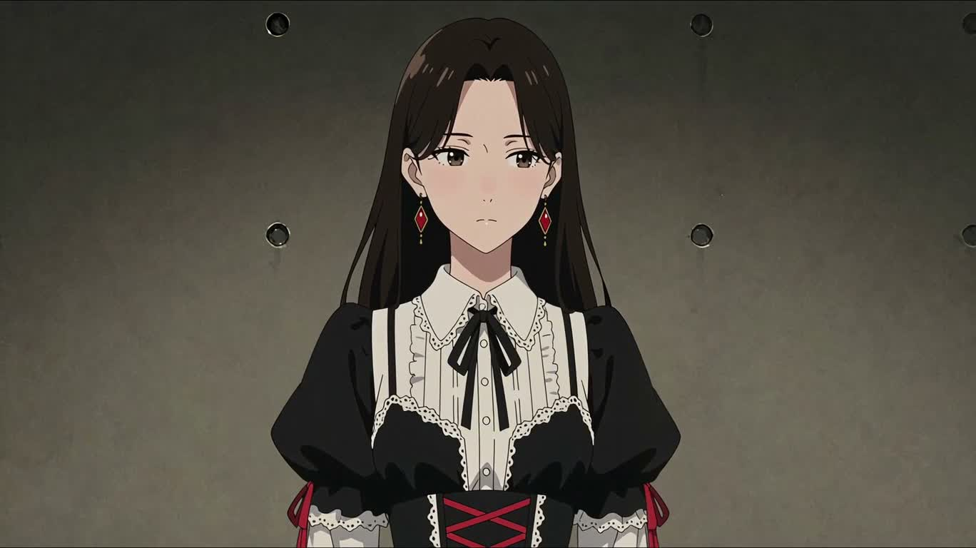 复古赛璐璐风少女回眸微笑