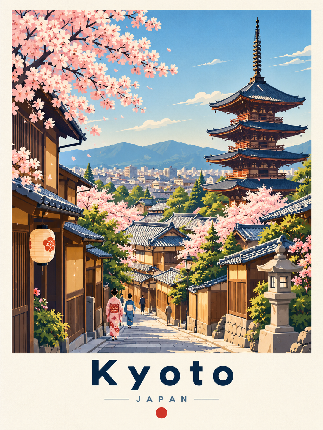 Affiche de voyage rétro minimaliste en vecteur d'une ville