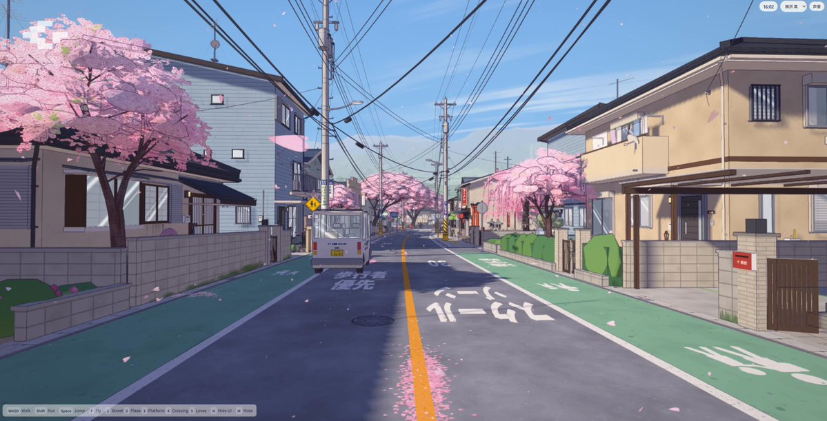 樱花季日本小镇可探索场景