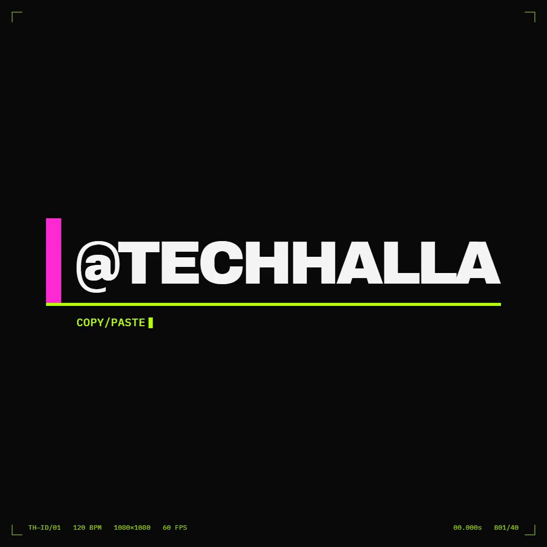 TechHalla 20 秒动态品牌片头